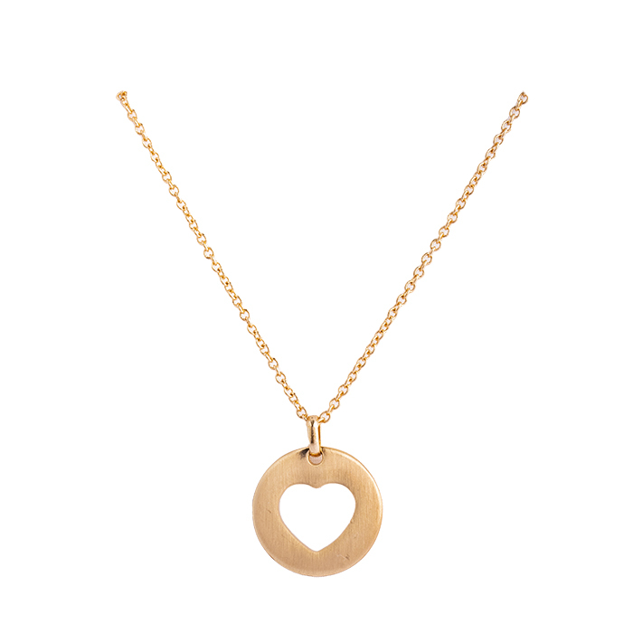 گردنبند دایره طلایی با قلب سفید | گردنبند | بدلیجات | زیور آلات | بلک آیز