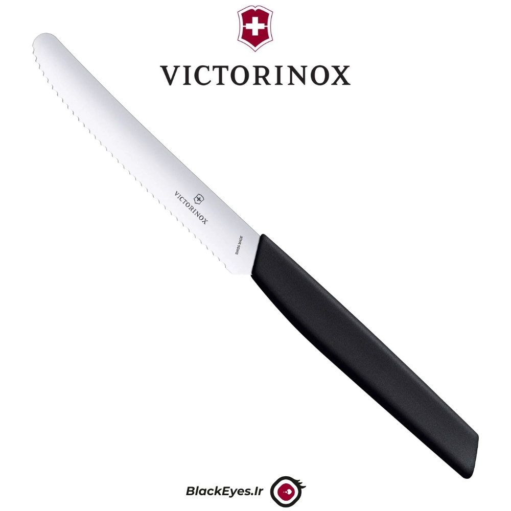   چاقوی دندانه دار سوئیسی ویکتورینوکس مشکی | Victorinox table Knife 6.9006.11w2 