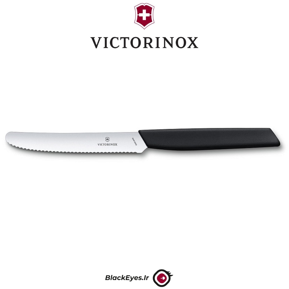   چاقوی دندانه دار سوئیسی ویکتورینوکس مشکی | Victorinox table Knife 6.9006.11w2 