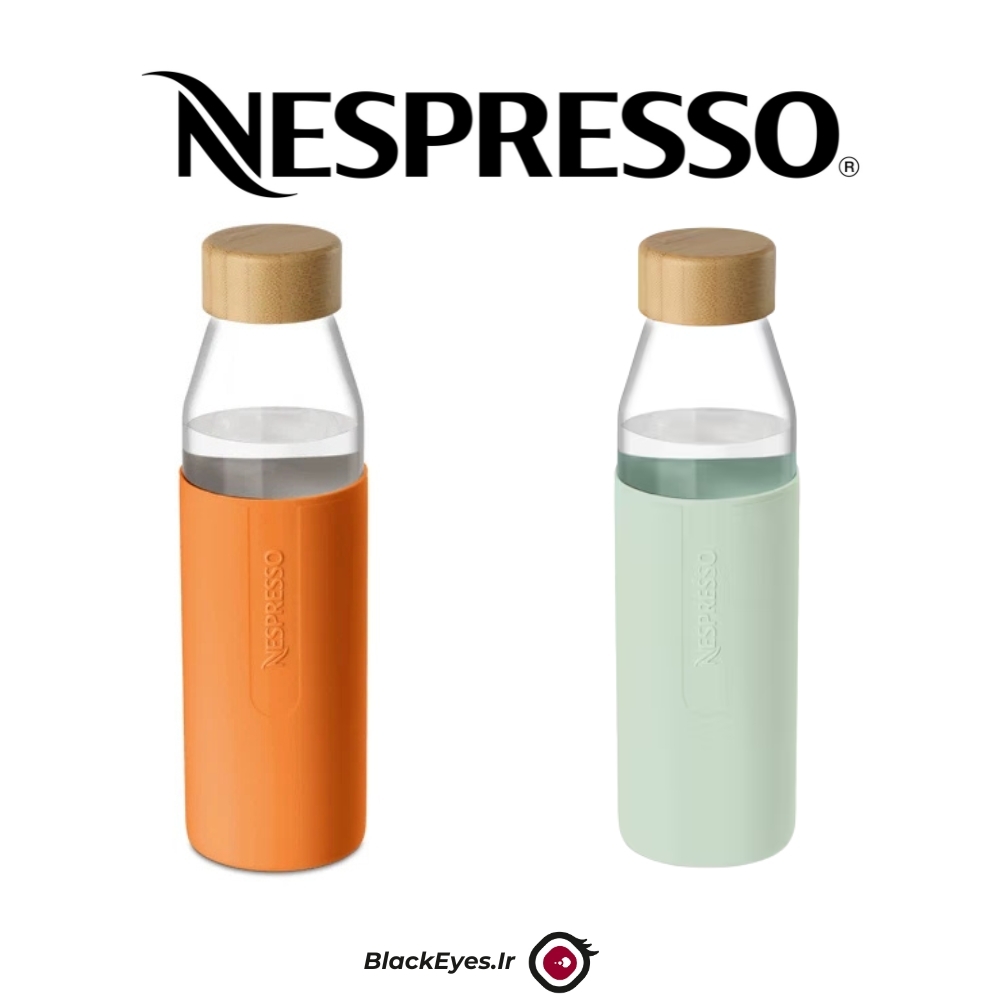  بطری آب نسپرسو شیشه ای 500 میلی لیتر | Nespresso Reusable Water Bottle | بطری نسپرسو 